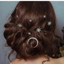 Load image into Gallery viewer, Celestial Moon and Stars Tiara and Hair Clips