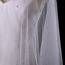 Load image into Gallery viewer, Glitter Pearl Bridal Cape, Wedding Dress Cover Up