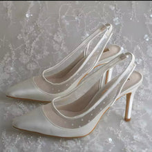 Load image into Gallery viewer, Ivory Satin Sling Backs