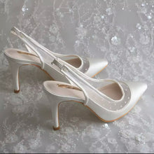 Load image into Gallery viewer, Ivory Satin Sling Backs