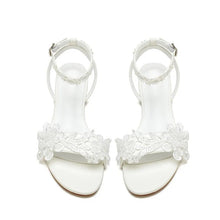 Load image into Gallery viewer, Floral Lace Flat Shoes | White or Ivory