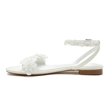 Load image into Gallery viewer, Floral Lace Flat Shoes | White or Ivory