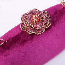 Load image into Gallery viewer, Velvet Clutch Bag with Rose