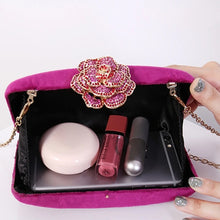 Load image into Gallery viewer, Velvet Clutch Bag with Rose