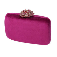 Load image into Gallery viewer, Velvet Clutch Bag with Rose