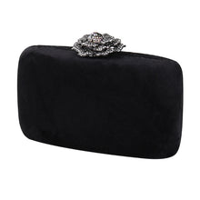 Load image into Gallery viewer, Velvet Clutch Bag with Rose