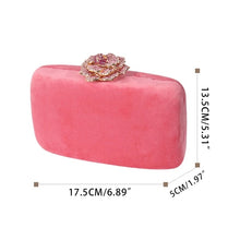 Load image into Gallery viewer, Velvet Clutch Bag with Rose