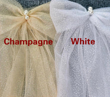 Load image into Gallery viewer, Sparkle Tulle Bridal Bow Dress Sleeves | Ivory White Champagne