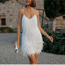Load image into Gallery viewer, Tassel & Feathers Mini Dress