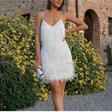 Load image into Gallery viewer, Tassel & Feathers Mini Dress