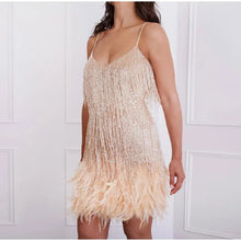 Load image into Gallery viewer, Tassel &amp; Feathers Mini Dress
