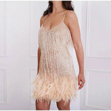 Load image into Gallery viewer, Tassel & Feathers Mini Dress