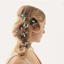 Load image into Gallery viewer, Eucalyptus & Pearl Hair Pins | Set of 5
