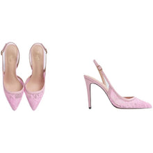 Load image into Gallery viewer, Lace Sling Back | Blue, Pink, Red | 3 -10cm Heels