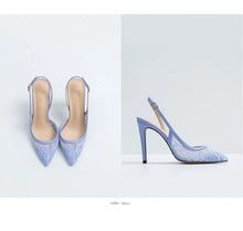 Load image into Gallery viewer, Lace Sling Back | Blue, Pink, Red | 3 -10cm Heels