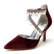 Load image into Gallery viewer, Velvet Bridal Sandals