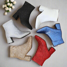 Load image into Gallery viewer, Glitter Block Heel Boots