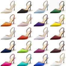 Load image into Gallery viewer, Sling Back Bridal Heels with Crystals