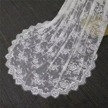 Load image into Gallery viewer, Off White Mantilla Cathedral Veil – Full Lace Long Length Bridal Veil