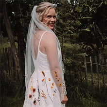 Load image into Gallery viewer, Secret Garden – Finger Tip Embroidered Edge Veil – 100cm