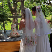 Load image into Gallery viewer, Secret Garden – Finger Tip Embroidered Edge Veil – 100cm