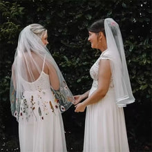 Load image into Gallery viewer, Secret Garden – Finger Tip Embroidered Edge Veil – 100cm