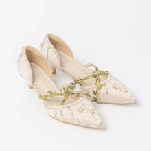Load image into Gallery viewer, Vintage Blush Embroidered Heels