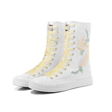 Load image into Gallery viewer, Embroidered Mid Canvas Pumps / Trainers