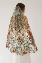 Load image into Gallery viewer, Autumn Flower Floral Veil, Beautiful Wedding Veil with Autumnal Embroidery