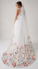 Load image into Gallery viewer, Secret Garden - Orange Embroidered Edge Veil