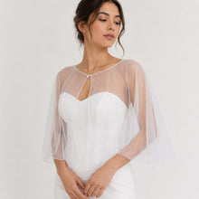 Load image into Gallery viewer, Elegant Bridal Cape, Wedding Dress Cover Up