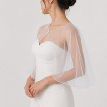 Load image into Gallery viewer, Elegant Bridal Cape, Wedding Dress Cover Up