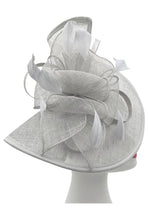 Load image into Gallery viewer, Asymmetric Sinamay Fascinator with Feathers