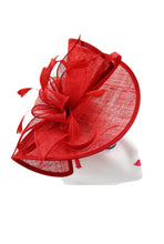 Load image into Gallery viewer, Asymmetric Sinamay Fascinator with Feathers