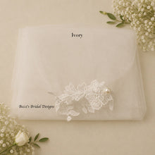 Load image into Gallery viewer, Bicep Wedding Cape with Lace, Detachable Dress Sleeves, Bridal Wings, Veil, Bride Cape