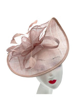 Load image into Gallery viewer, Asymmetric Sinamay Fascinator with Feathers