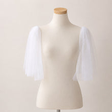 Load image into Gallery viewer, Removable sleeves, glitter detachable sleeves, white black light ivory bridal sleeves
