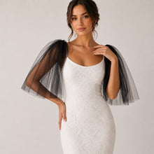 Load image into Gallery viewer, Removable sleeves, glitter detachable sleeves, white black light ivory bridal sleeves