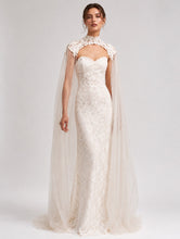 Load image into Gallery viewer, High Neck Lace Wedding Cape