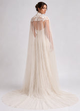 Load image into Gallery viewer, High Neck Lace Wedding Cape