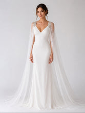 Load image into Gallery viewer, Wedding Cape with Crystal Detail