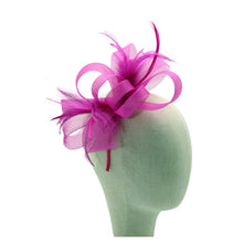 Load image into Gallery viewer, Loop Bow Fascinator with Feathers