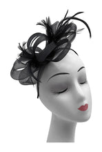Load image into Gallery viewer, Loop Bow Fascinator with Feathers