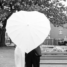 Load image into Gallery viewer, White Heart-Shaped Umbrella – Wedding & Occasion Umbrella