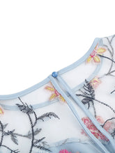 Load image into Gallery viewer, Light Blue Floral Embroidered Occasion Dress – Medium – Sale