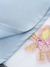 Load image into Gallery viewer, Light Blue Floral Embroidered Occasion Dress – Medium – Sale