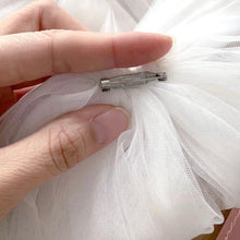 Load image into Gallery viewer, Beautiful cathedral white wedding veil blue embroidered flowers