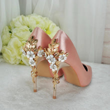 Load image into Gallery viewer, Blush Pink Satin Bridal Shoes - UK4 - Ready to Dispatch