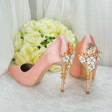 Load image into Gallery viewer, Blush Pink Satin Bridal Shoes - UK4 - Ready to Dispatch