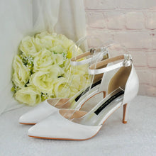 Load image into Gallery viewer, Ivory Satin Bridal Shoes - UK4 - Ready to Dispatch